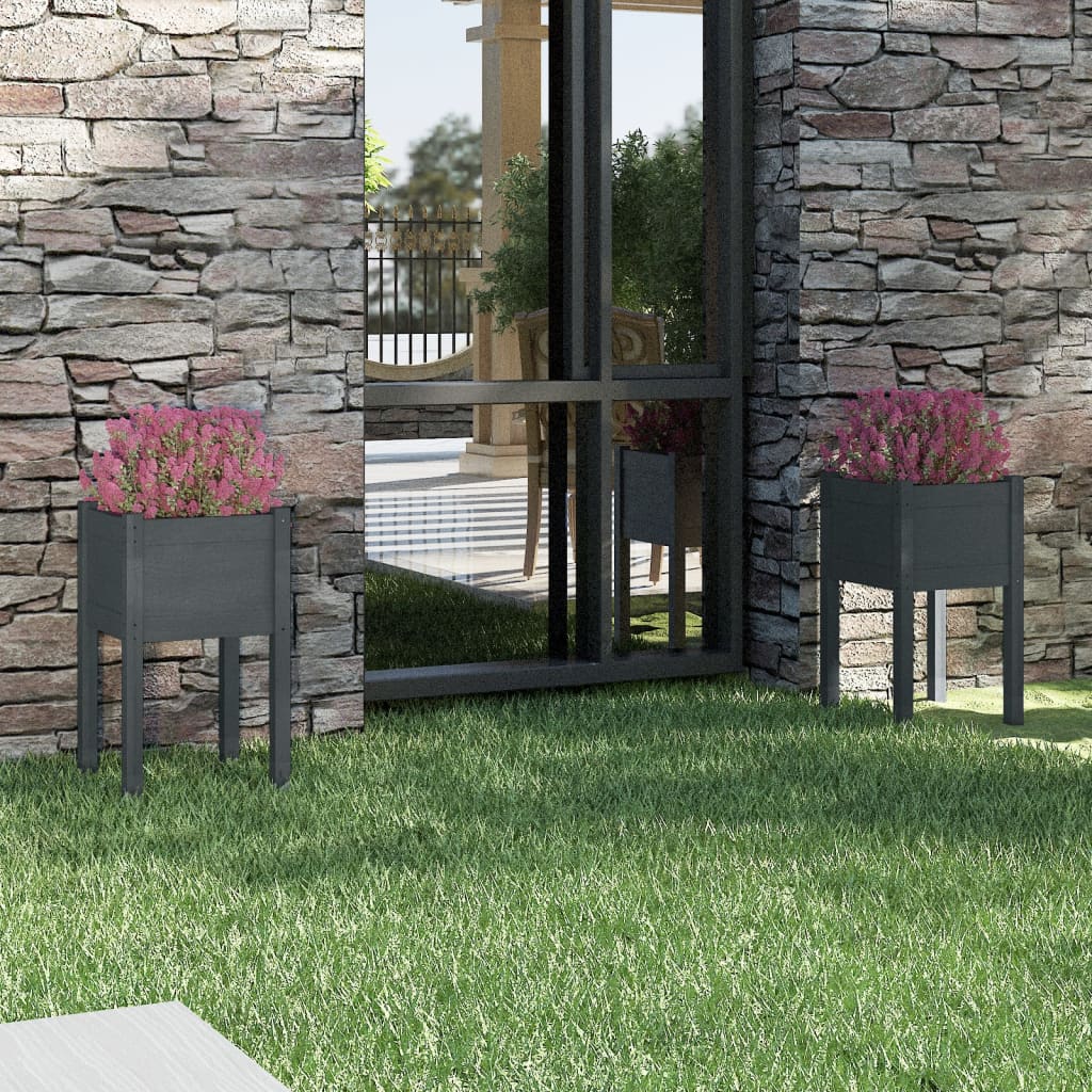 Plantekasser 40x40x70 Cm Massivt Fyrretræ - Variant 810794