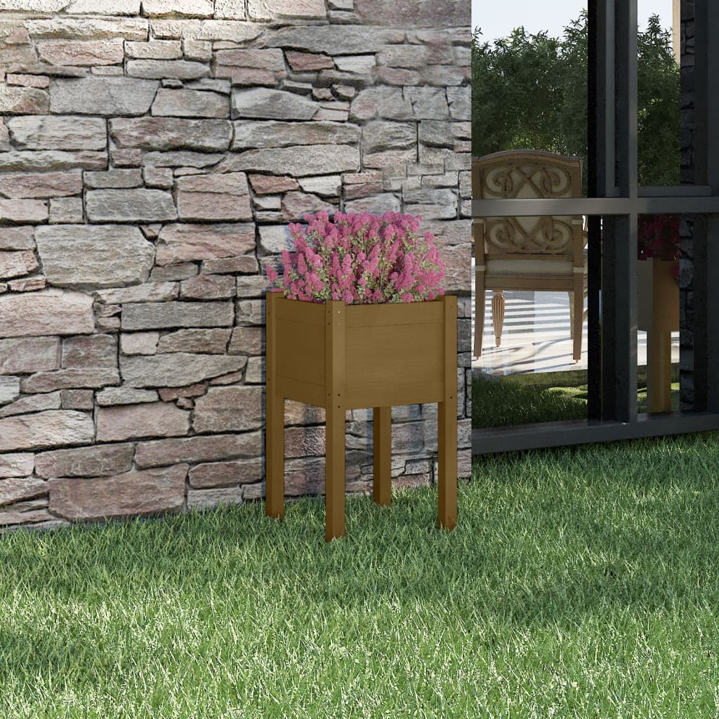 Plantekasser 40x40x70 Cm Massivt Fyrretræ - Variant 810795