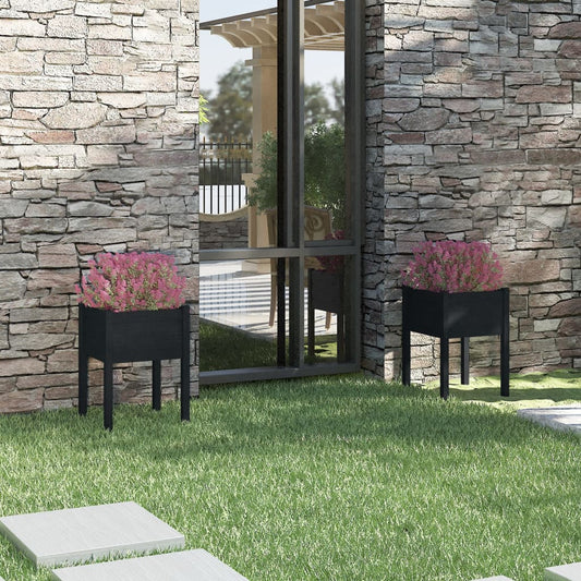 Plantekasser 2 Stk. 50X50X70 Cm Massivt Fyrretræ