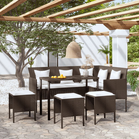 Sofasæt Med Hynder 5 Dele L-Facon Polyrattan