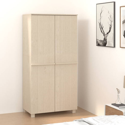 Klædeskab Hamar 89x50x180 Cm Massivt Fyrretræ - Hovedbillede