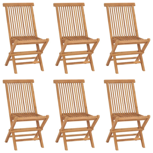 Foldbare Havestole 6 Stk. Massivt Teaktræ