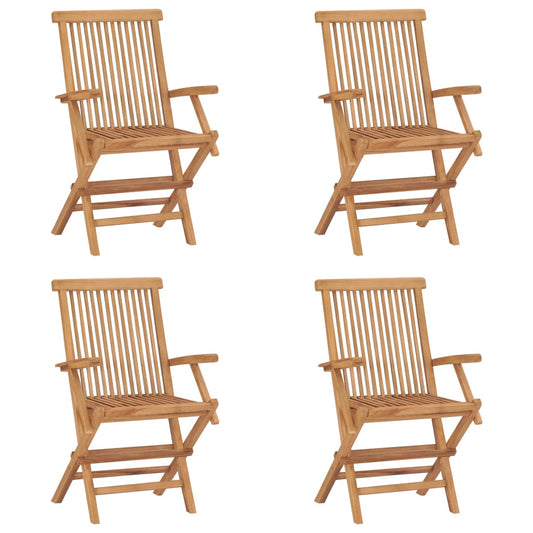 Foldbare Havestole 4 Stk. Massivt Teaktræ
