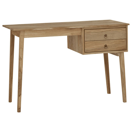 Skrivebord Med 2 Skuffer 110X52X75 Cm Massivt Teaktræ