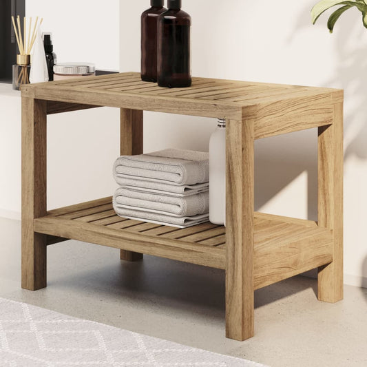 Badeværelsesbord 60X30X45 Cm Massivt Teaktræ Sort