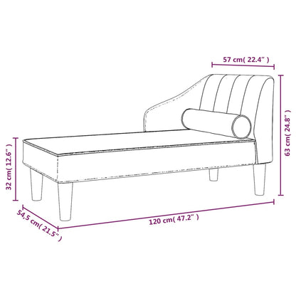Chaiselong Med Bolster Fløjl