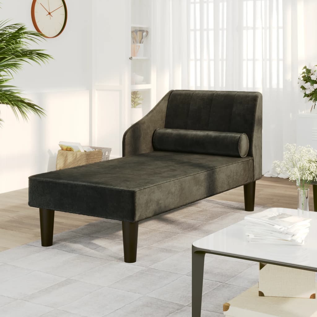 Chaiselong Med Bolster Fløjl