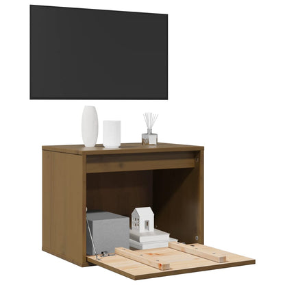 Vægskab 45x30x35 Cm Massivt Fyrretræ Honningbrun - Billede 3