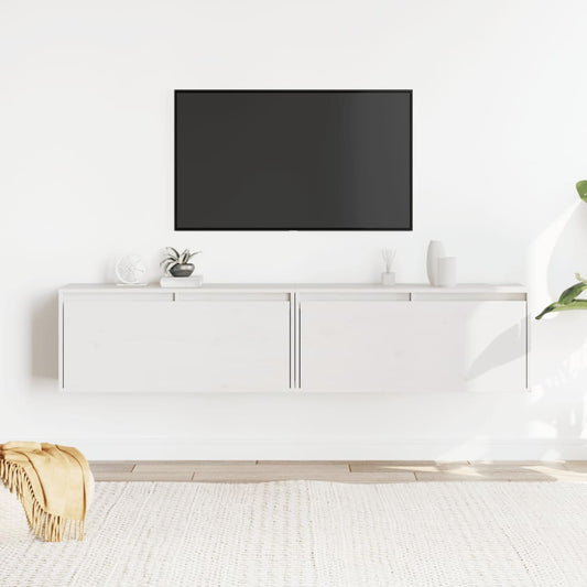 Vægskabe 2 Stk. 80X30X35 Cm Massivt Fyrretræ