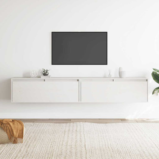 Vægskabe 2 Stk. 100X30X35 Cm Massivt Fyrretræ