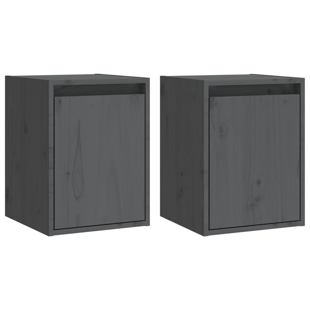 Vægskabe 2 Stk. 30x30x40 Cm Massivt Fyrretræ - Billede 2