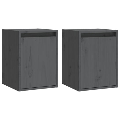 Vægskabe 2 Stk. 30x30x40 Cm Massivt Fyrretræ - Billede 2