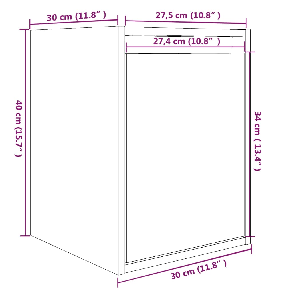 Vægskabe 2 Stk. 30x30x40 Cm Massivt Fyrretræ - Billede 11