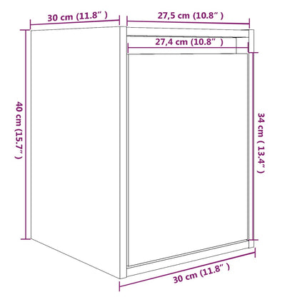Vægskabe 2 Stk. 30x30x40 Cm Massivt Fyrretræ - Billede 11