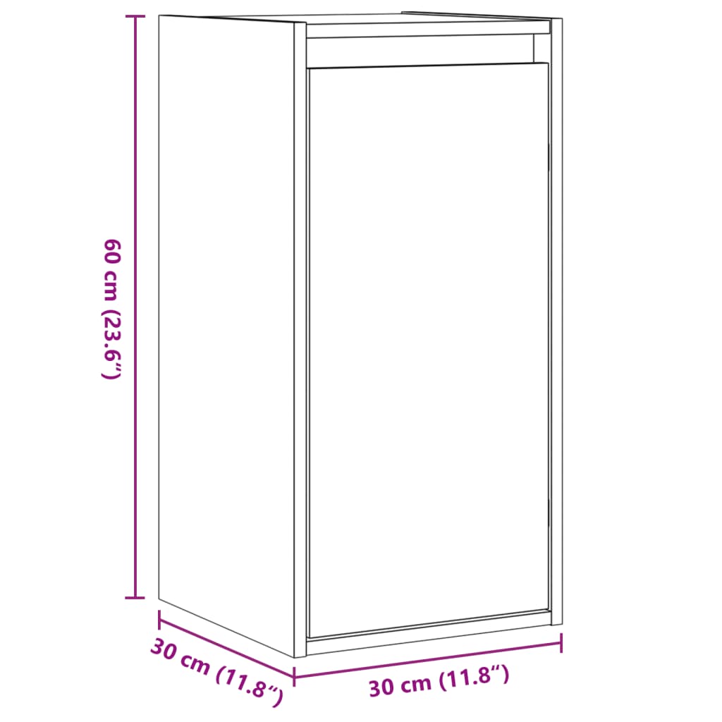 Vægskabe 30x30x60 Cm Massivt Fyrretræ - Billede 12