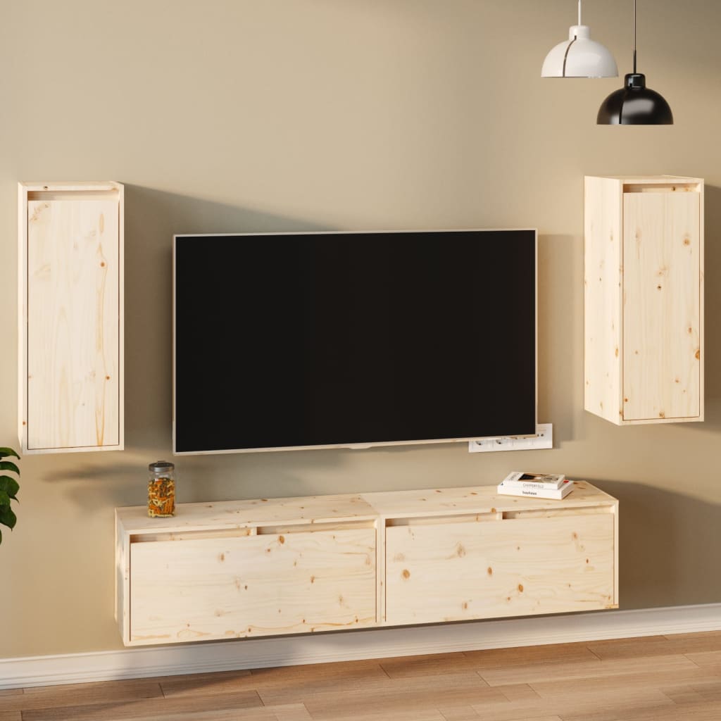 Vægskabe 30x30x80 Cm Massivt Fyrretræ - Variant 813496