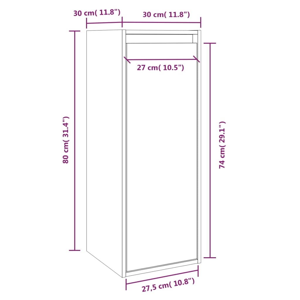 Vægskabe 30x30x80 Cm Massivt Fyrretræ - Billede 10