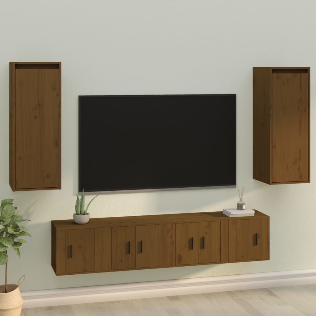 Vægskabe 30x30x80 Cm Massivt Fyrretræ - Variant 813502