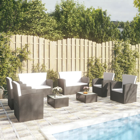 Loungesæt Til Haven 8 Dele Med Hynder Polyrattan
