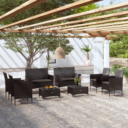 Loungesæt Til Haven 8 Dele Med Hynder Polyrattan
