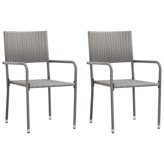 Havestole 2 Stk. Stabelbare Polyrattan