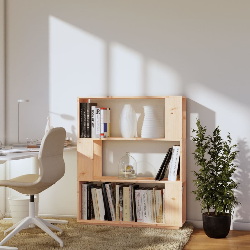 Bogreol/Rumdeler 80X25X101 Cm Massivt Fyrretræ