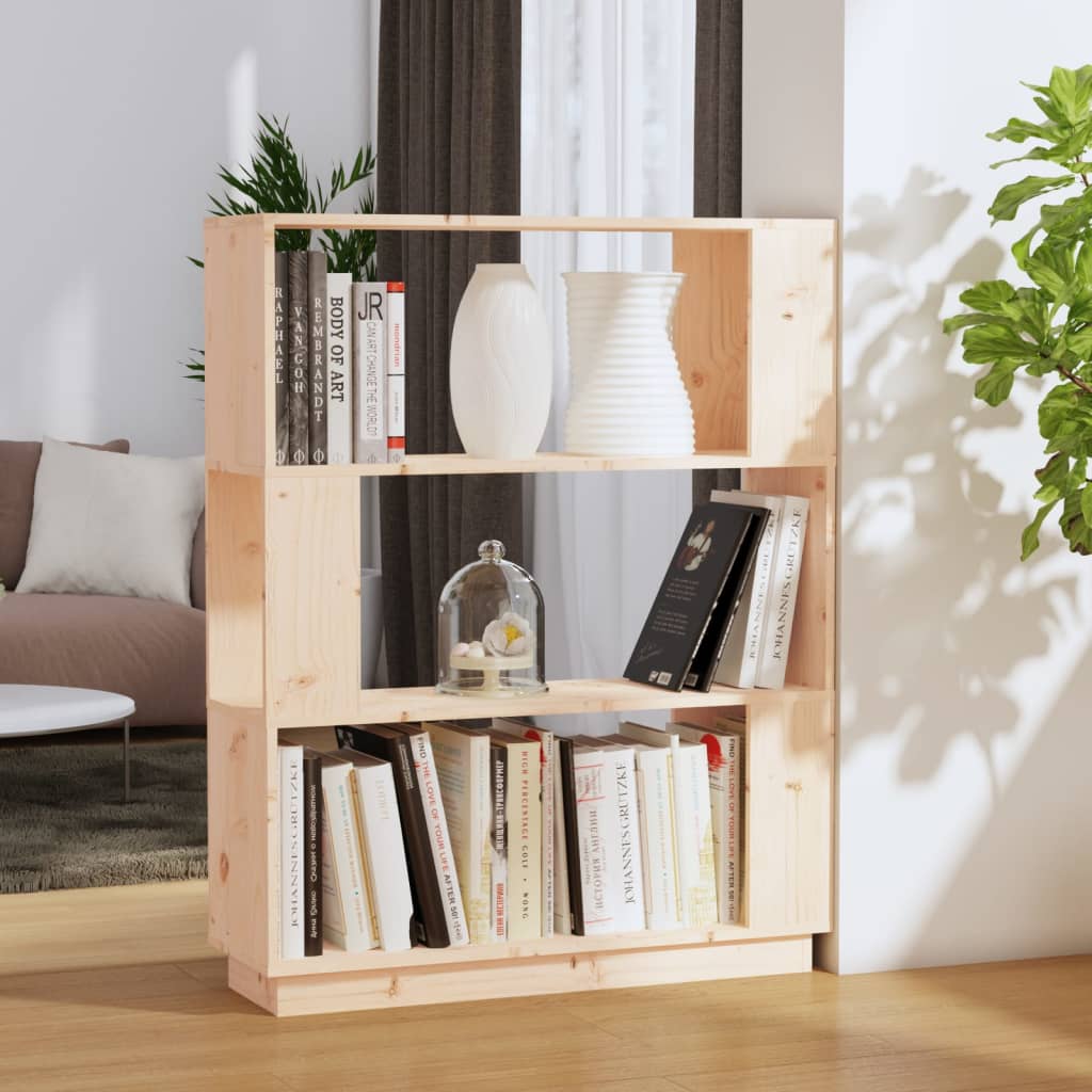 Bogreol/Rumdeler 80X25X101 Cm Massivt Fyrretræ