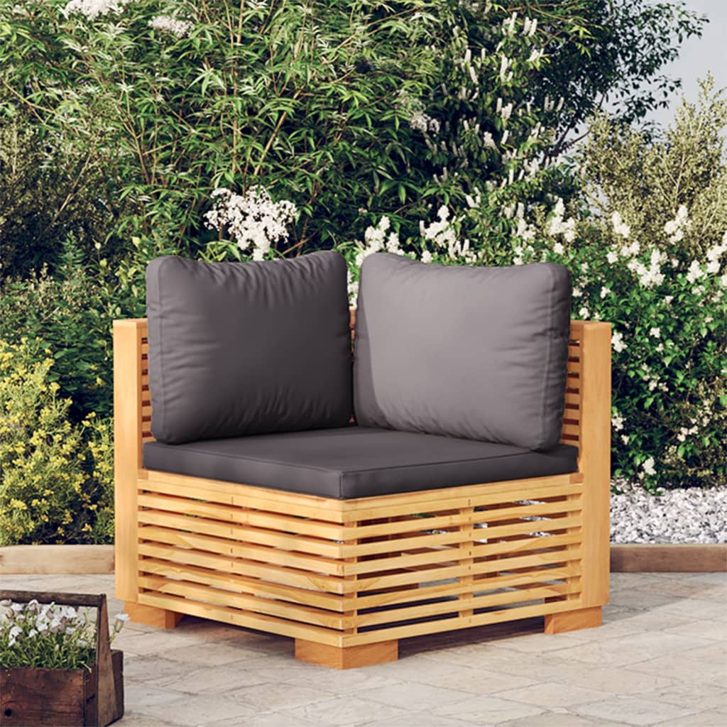 Hjørnemodul Til Havesofa Med Hynder Massivt Teak
