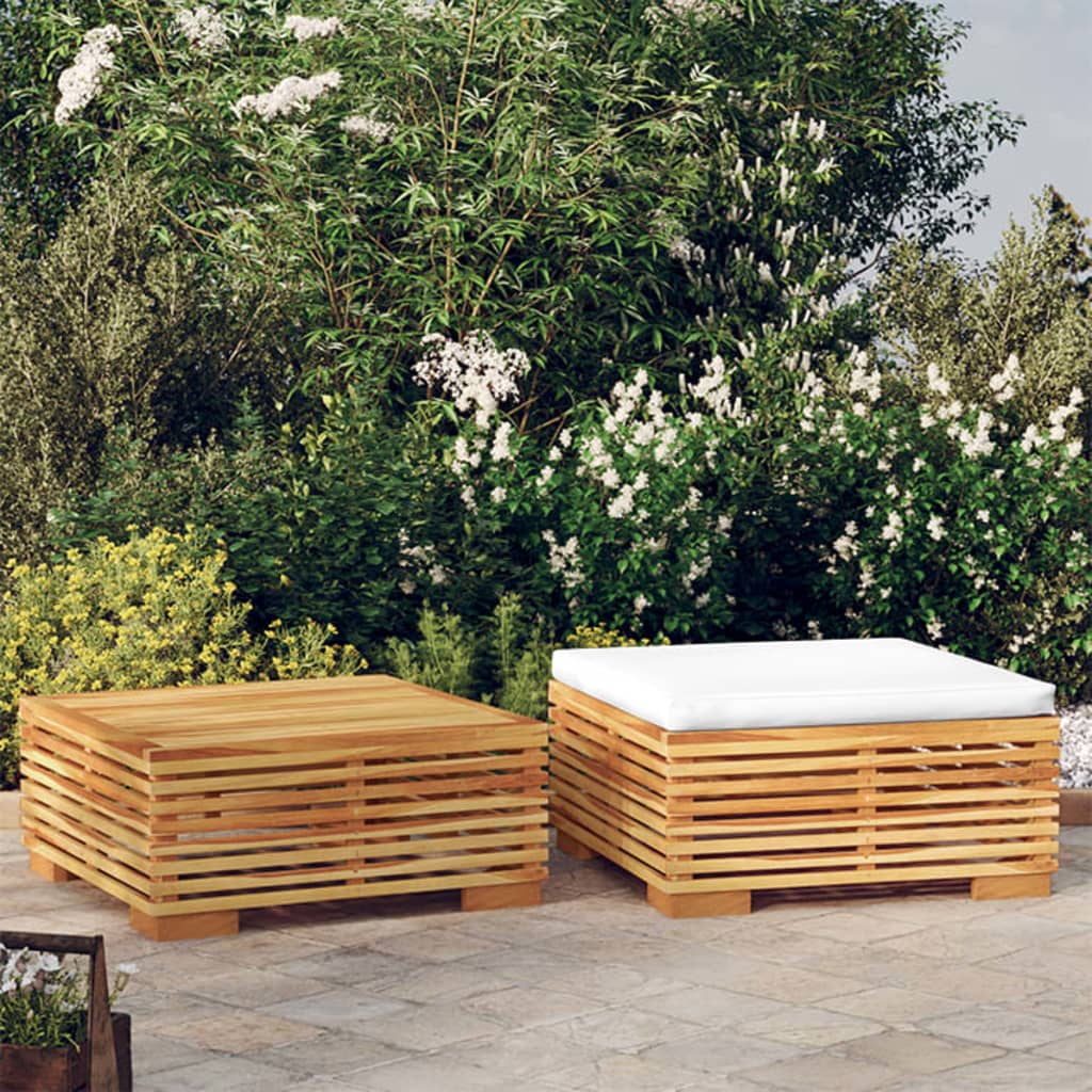 Midtermodul Til Havesofa Med Cremefarvede Hynder Massivt Teak - Variant 319169