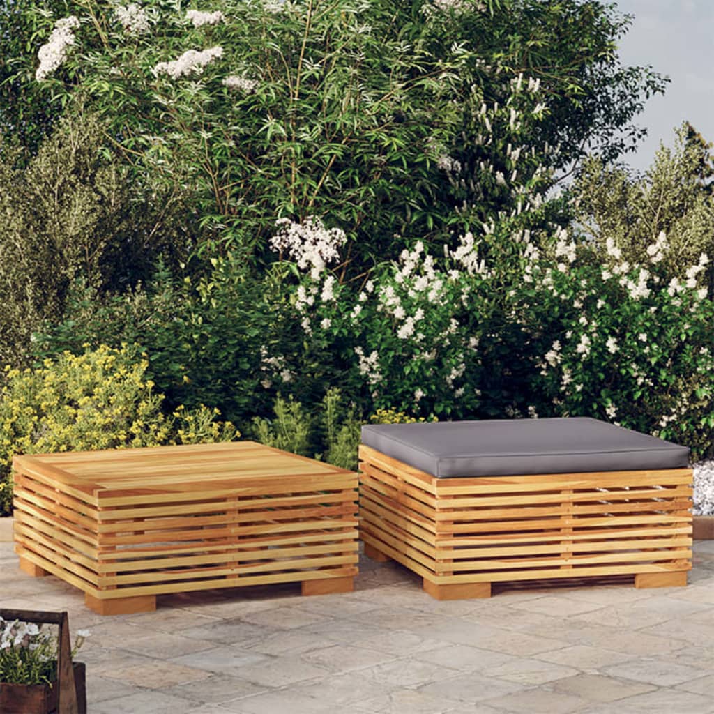 Midtermodul Til Havesofa Med Cremefarvede Hynder Massivt Teak - Variant 319170