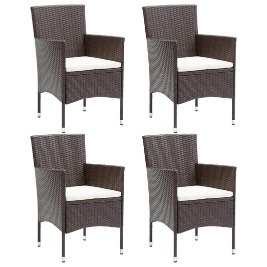 Spisebordsstole Til Haven 4 Stk. Polyrattan Brun
