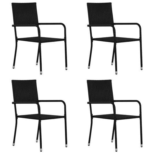 Havestole 4 Stk. Stabelbare Polyrattan