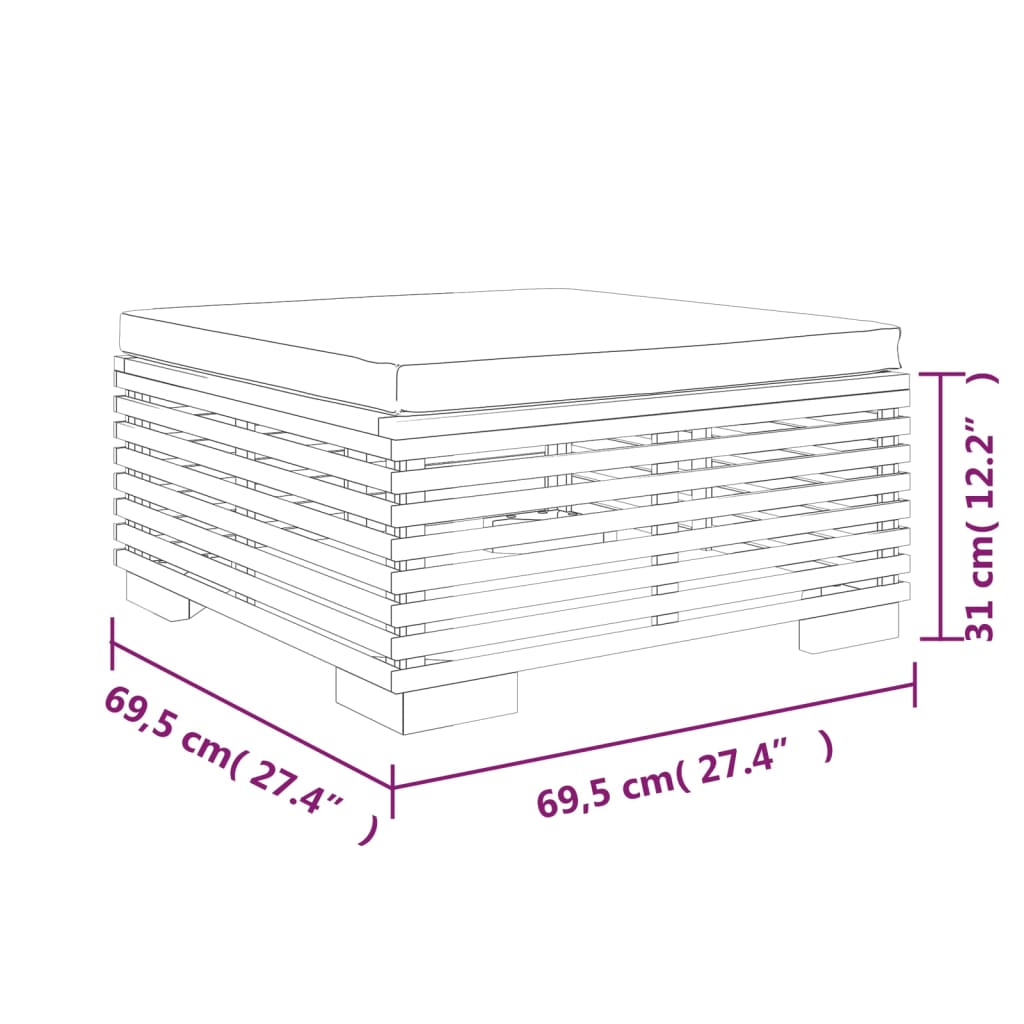 Loungesæt Til Haven 4 Dele Med Hynder Massivt Teaktræ - Billede 10