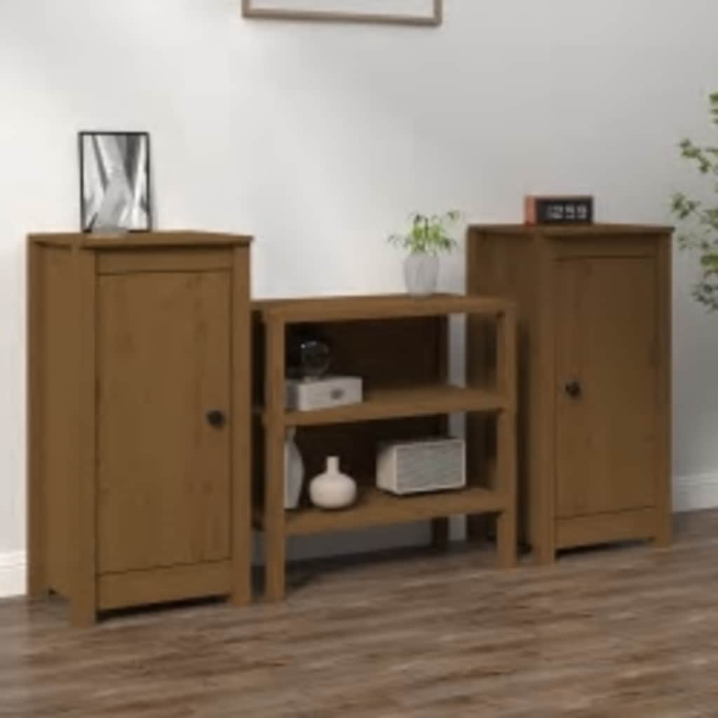 Skænk 39x35x80 Cm Massivt Fyrretræ