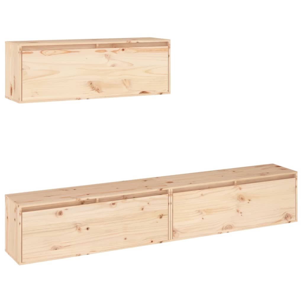 Tv-skabe 3 Dele Massivt Fyrretræ - billede 2