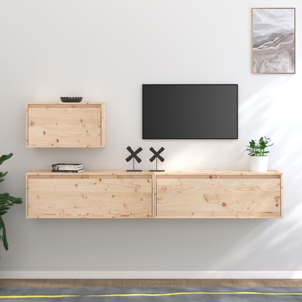 Tv-skabe 3 Dele Massivt Fyrretræ - hovedbillede