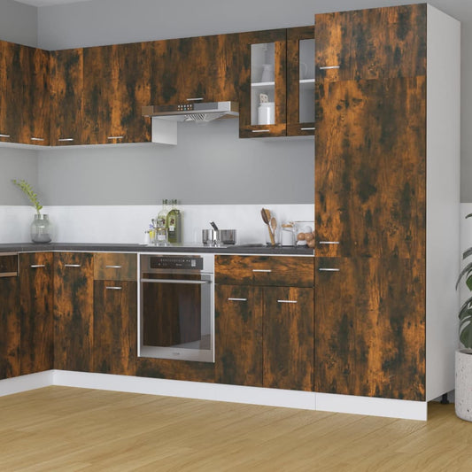 Væghængt Glasskab 60X31X60 Cm Konstrueret Træ Etræ Røget Eg