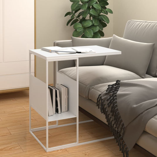 Sidebord 55X36X59,5 Cm Konstrueret Træ Hvid