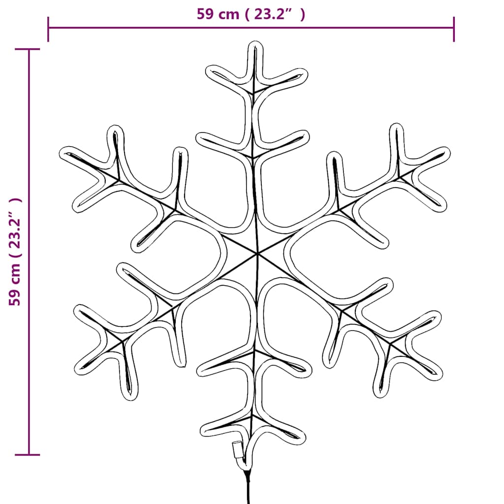 Snefnug Julefigur 144 LED'er Varmt Hvidt Lys 59x59 Cm - Billede 6
