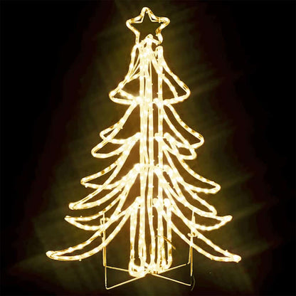 Foldbart Juletræ LED 87x87x93 Cm Varmt Hvidt Lys - Billede 3