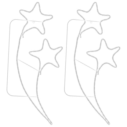 Stjerneformede Lyskæder 2 Stk. 125,5x53x4,5 Cm Varmt Hvidt Lys - Billede 4