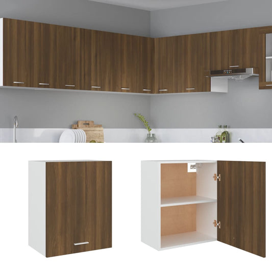 Vægskab 50X31X60 Cm Konstrueret Træ Etræsfarve Brun Eg