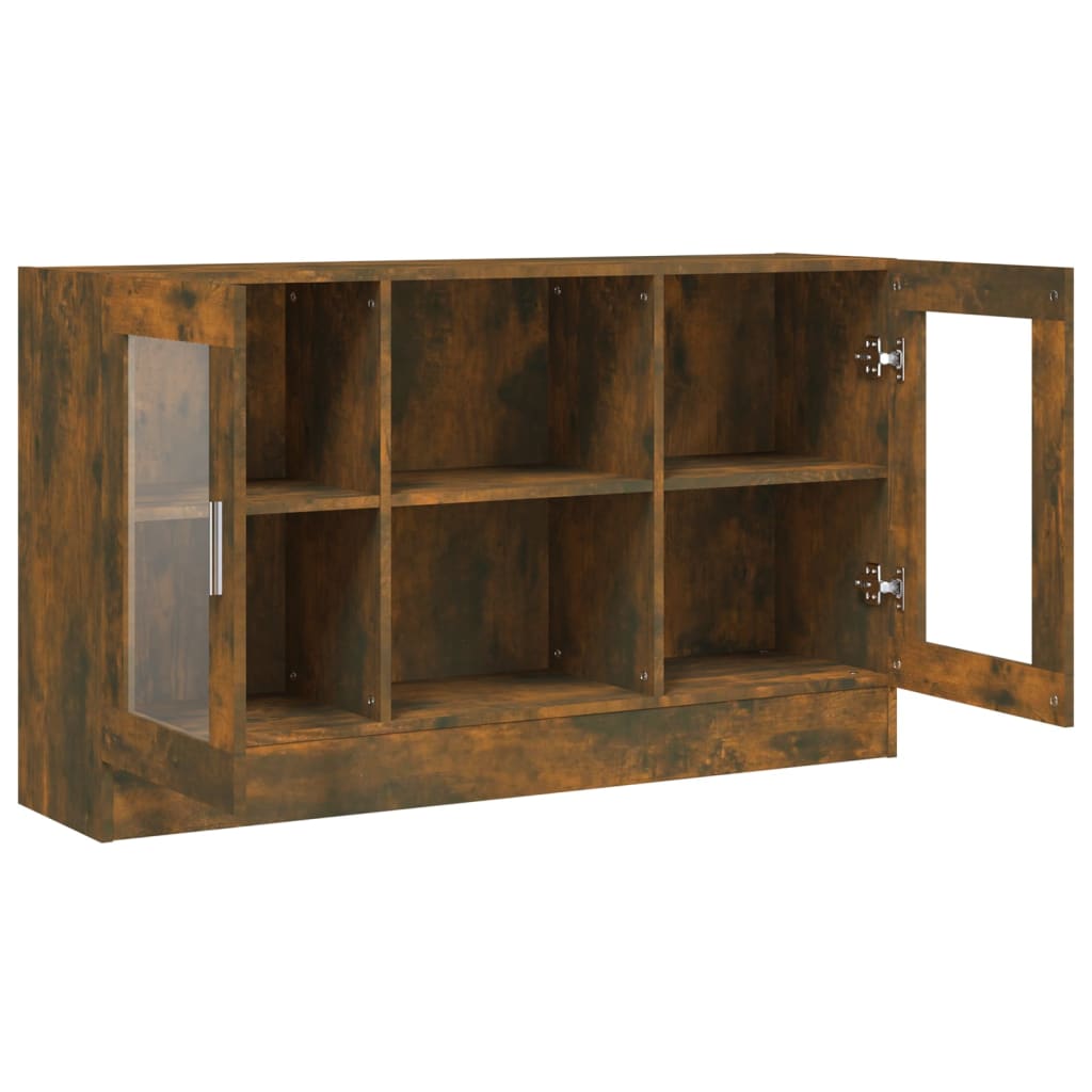 Vitrineskab 120x30,5x70 Cm Konstrueret Træ Røget Egetræ - Billede 5