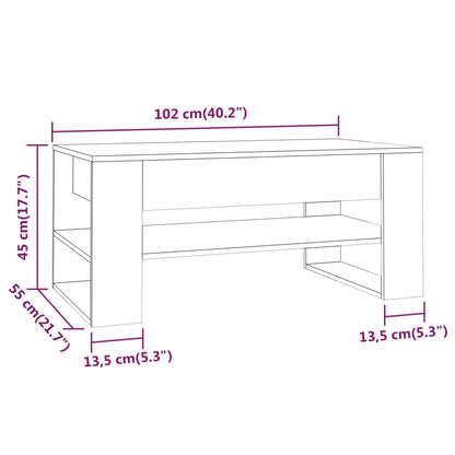 Sofabord 102x55x45 Cm Konstrueret Træ - Billede 7