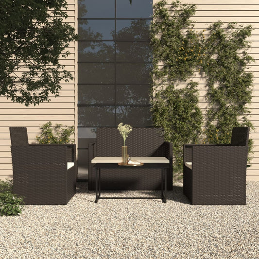 Udendørs Loungesæt 4 Dele Med Hynder Polyrattan