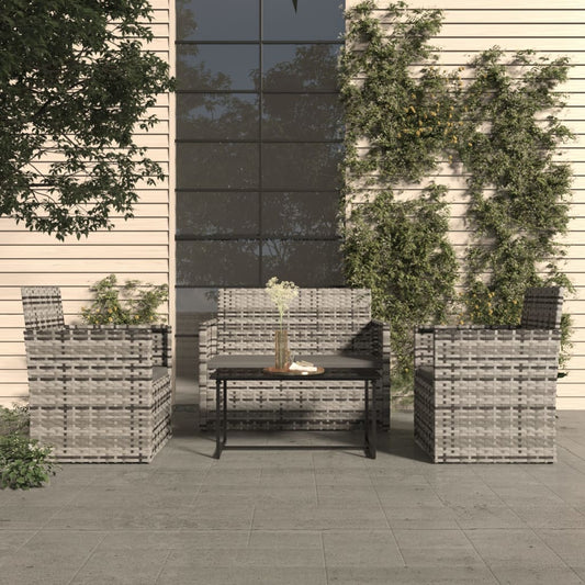 Udendørs Loungesæt 4 Dele Med Hynder Polyrattan