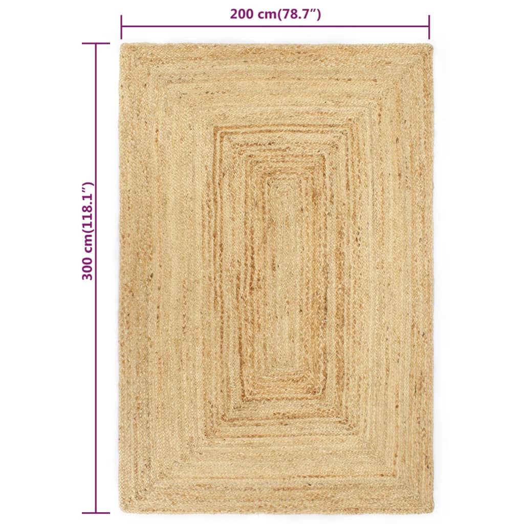 Håndlavet Gulvtæppe 200x300 Cm Jute - Billede 5