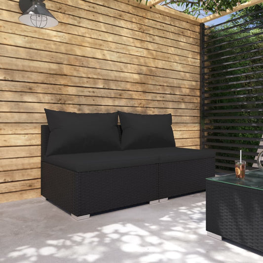 Loungesæt Til Haven 2 Dele Med Hynder Polyrattan