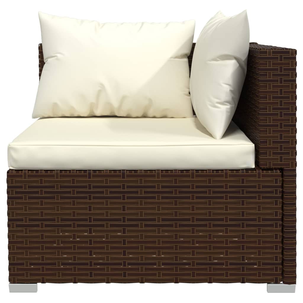 Haveloungesæt 4 Dele Med Hynder Polyrattan - Billede 4