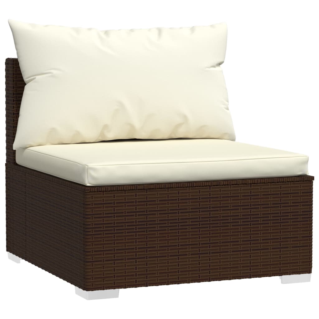 Haveloungesæt 4 Dele Med Hynder Polyrattan - Billede 5